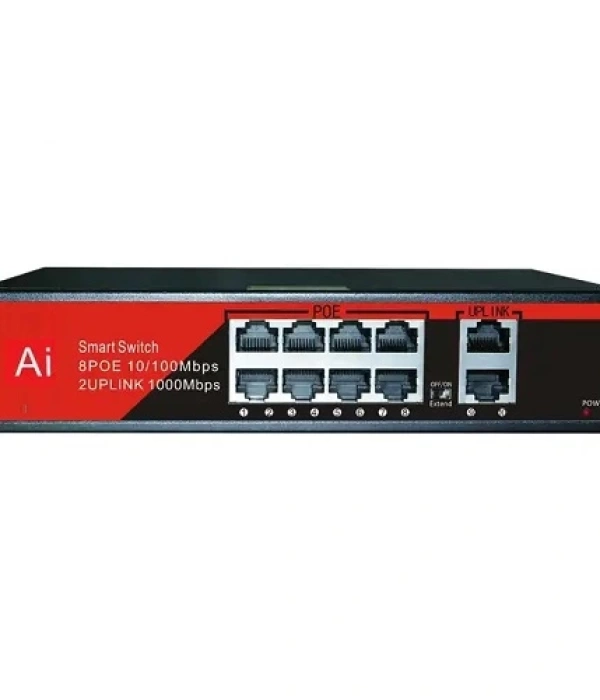 EZCOOL EZ-08PSF 8 PORT 8xFE+2xGE GİGABİT POE SWİTCH 120W