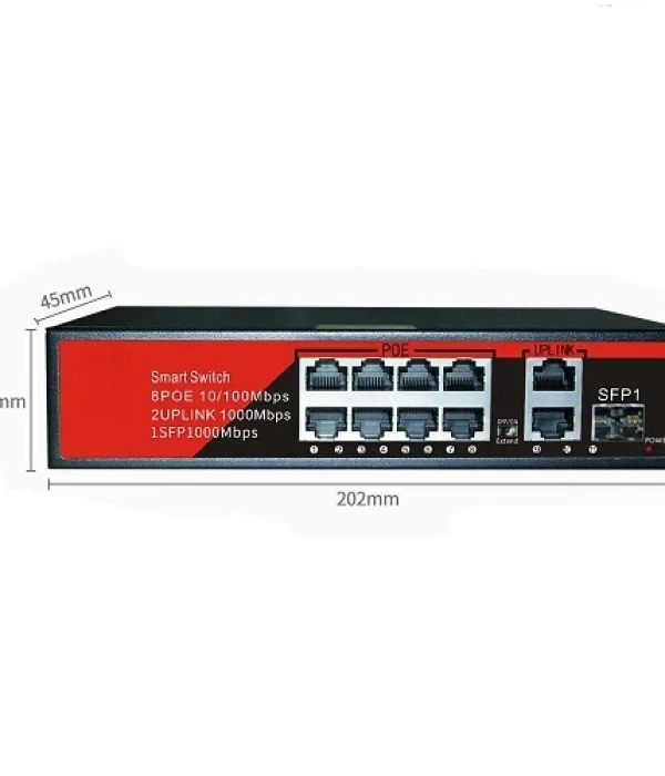EZCOOL EZ-08PSF-SFP 8 PORT 8FE+2GE+1SFP GİGABİT POE SWİTCH 120W