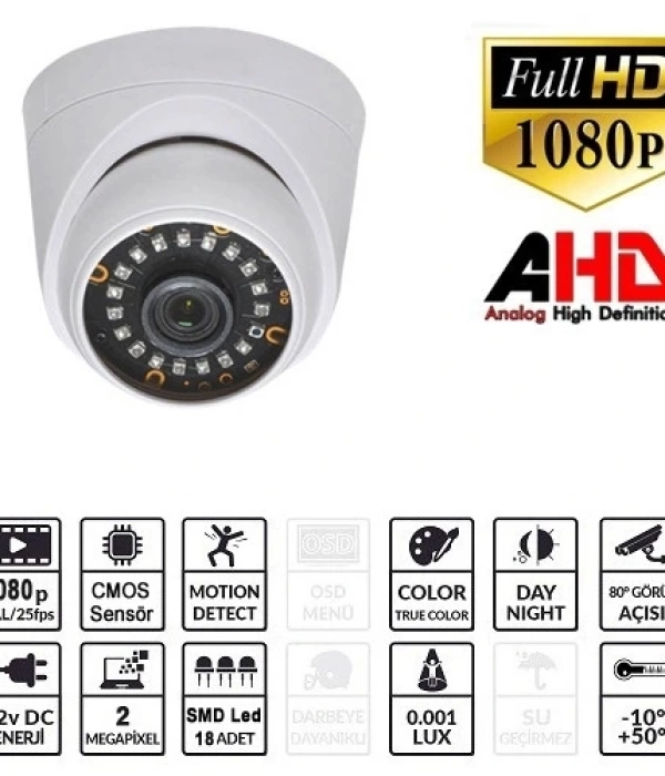 EZCOOL EZ-5020HD 2 MP 3.6MM LENS AHD DOME KAMERA