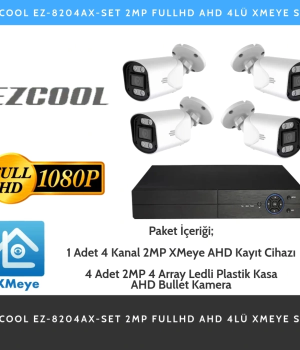 EZCOOL EZ-8204AX-SET 2MP FULLHD AHD 4LÜ XMEYE SET