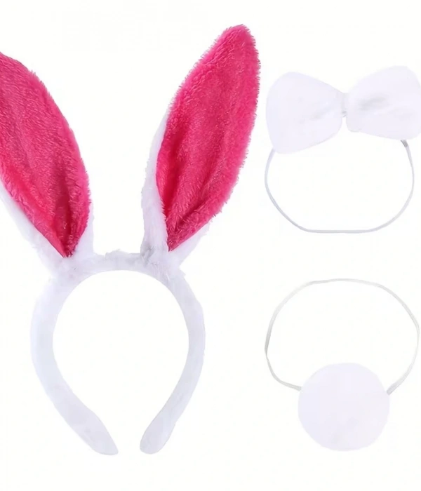 Fuşya Pembe Tavşan Kulak Papyon Kuyruk 339lü Parti Seti