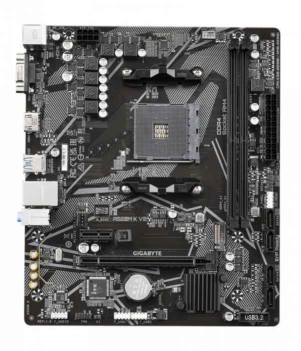 GIGABYTE A520M K V2 DDR4 5100Mhz(OC) HDMI M.2 mATX AM4