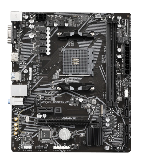 GIGABYTE A520M K V2 DDR4 5100Mhz(OC) HDMI M.2 mATX AM4