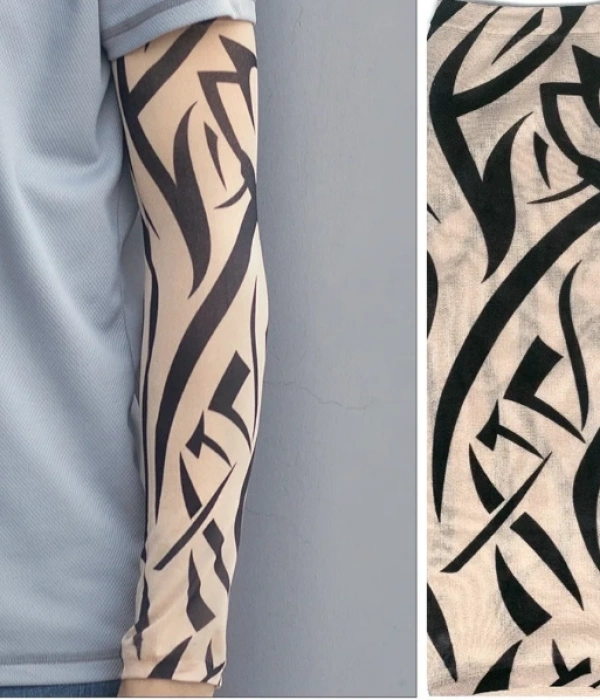 Giyilebilir Kol Dövmesi Çorap Dövme 3d Baskılı Kol Bacak Dövme 2 Adet Model 10