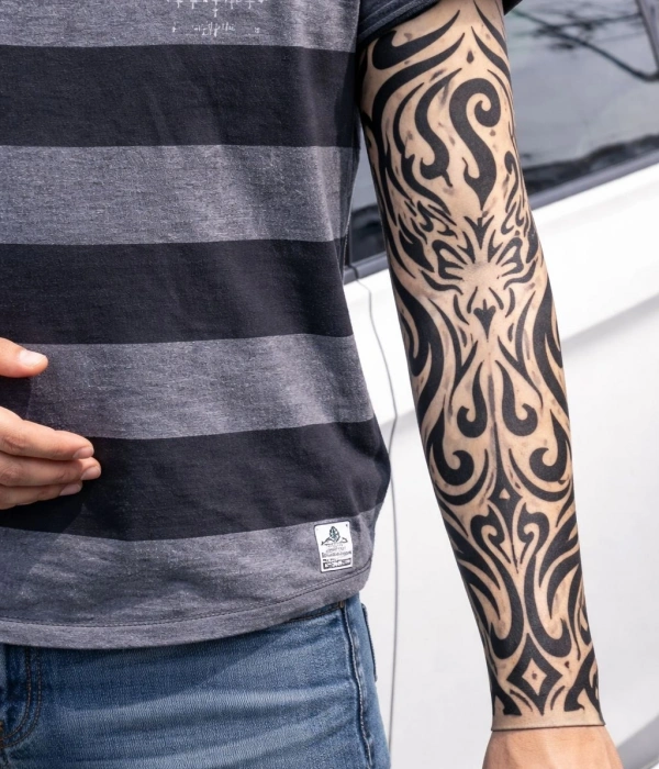 Giyilebilir Kol Dövmesi Çorap Dövme 3d Baskılı Kol Bacak Dövme 2 Adet Model 11