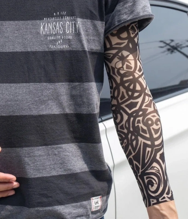 Giyilebilir Kol Dövmesi Çorap Dövme 3d Baskılı Kol Bacak Dövme 2 Adet Model 13