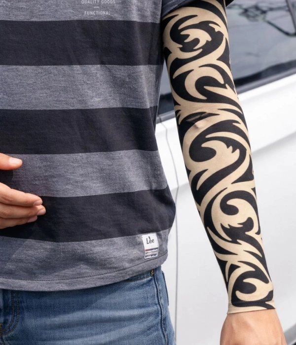 Giyilebilir Kol Dövmesi Çorap Dövme 3d Baskılı Kol Bacak Dövme 2 Adet Model 14