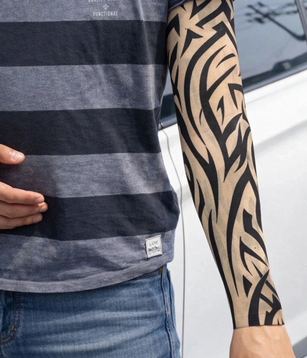 Giyilebilir Kol Dövmesi Çorap Dövme 3d Baskılı Kol Bacak Dövme 2 Adet Model 2