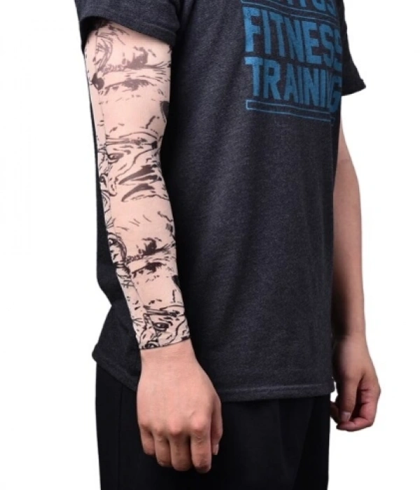 Giyilebilir Kol Dövmesi Çorap Dövme 3d Baskılı Kol Bacak Dövme 2 Adet Model 25