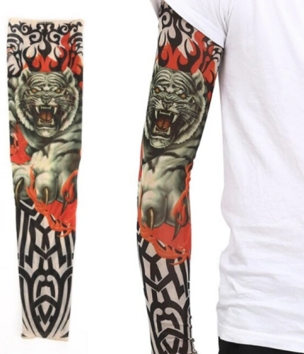 Giyilebilir Kol Dövmesi Çorap Dövme 3d Baskılı Kol Bacak Dövme 2 Adet Model 8