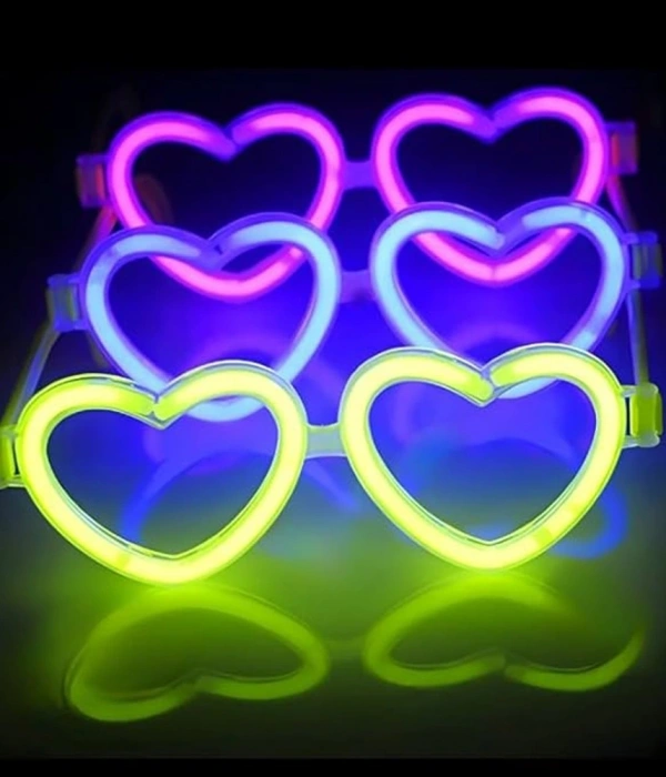 Glow Kalpli Fosforlu Gözlük 6’lı Renkli Set – Neon Parti