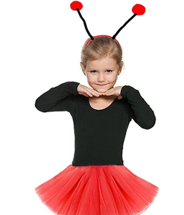 Gösteriler İçin Kırmızı Uğur Böceği Tütü Etek Ve Kırmızı Uğur Böceği Taç Seti