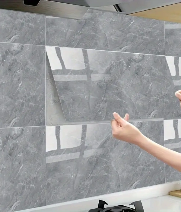 Gri Mermer Desenli Alüminyum Plastik Duvar Sticker