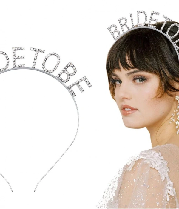 Gümüş Kaplama Kristal Taşlı Bride To Be Gelin Tacı 16x17 Cm