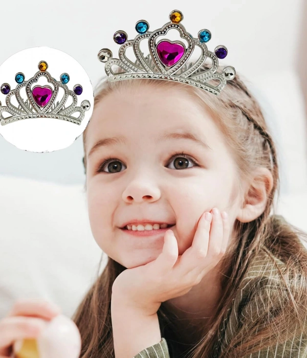 Gümüş Renk Taraklı Model Prenses Kraliçe Tacı 1 No 12x7 Cm