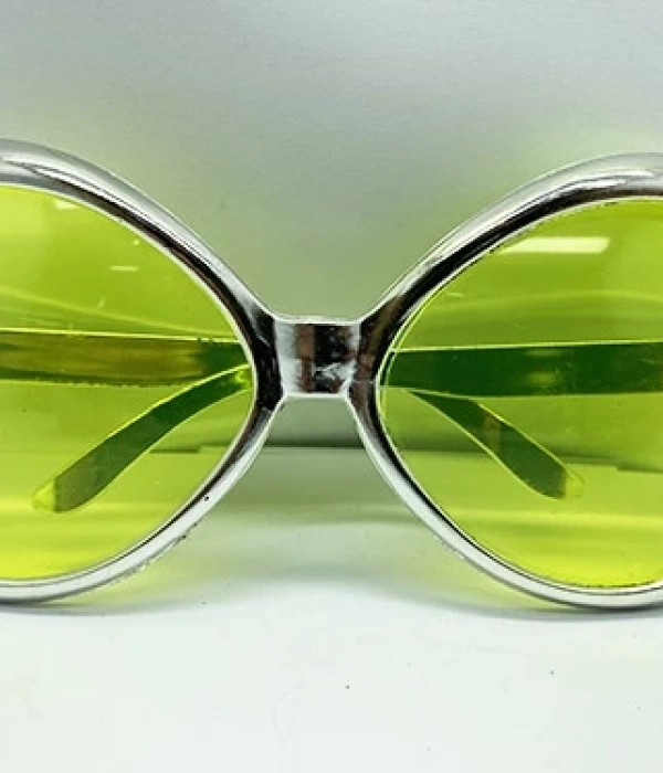 Gümüş Renk Yeşilçam Nostalji 80li Yıllar 90lı Yıllar Parti Gözlüğü  7x16 Cm