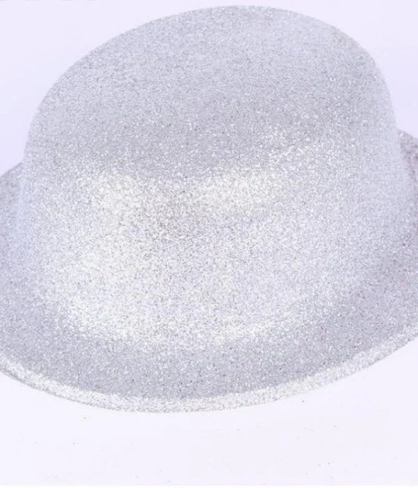 Gümüş Renk Yuvarlak Simli Plastik Parti Şapkası