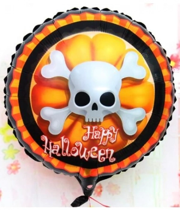 Halloween İskelet Kuru Kafa Folyo Balon 18 İnç