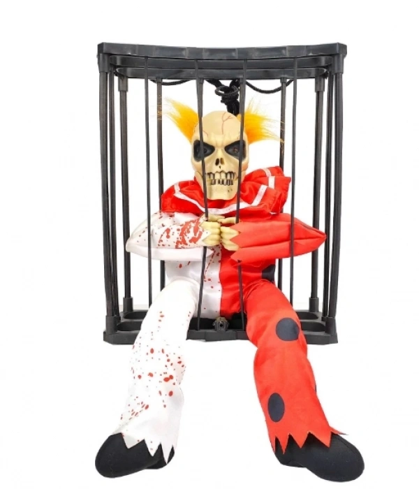 Hareketli Sesli Sensörlü Mahkum Joker İskelet Dekorasyon 22x27 Cm
