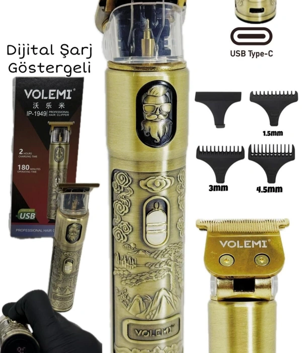 Ip-1949 Şarj Göstergeli Sakal Lazer Öncesi Vücut Ense Çizim Kişisel Bakım Aletleri Sıfıra Yakın Tıraş