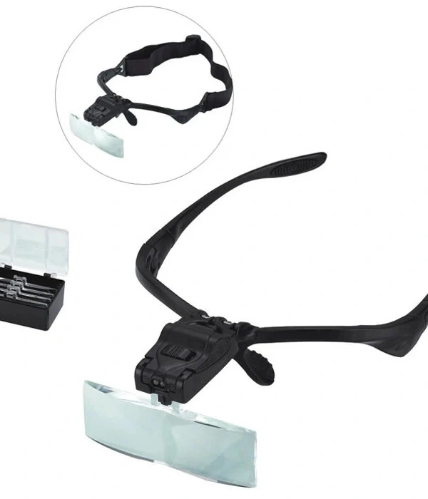 Işıklı Gözlük Büyüteç  5 Farklı Lens 9892b