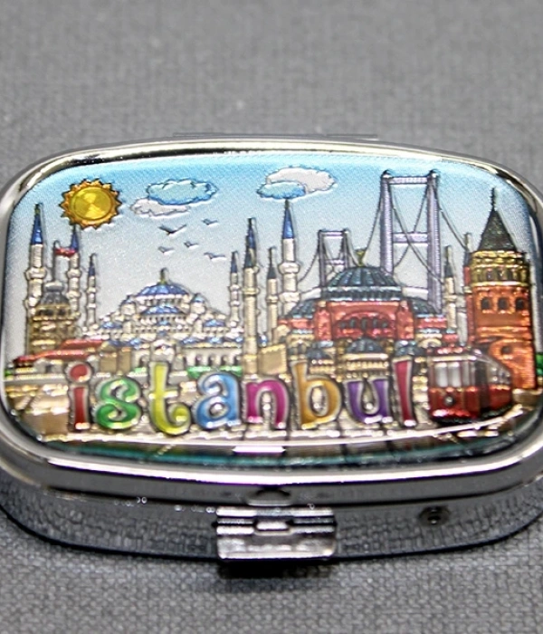 İstanbul Temalı İlaç Kutusu Anahtarlık Alk4050
