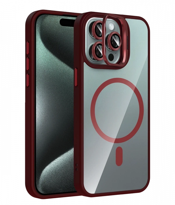 Joko Apple iPhone 15 Pro Max Remim Lensli Magsafe Standlı Kapak