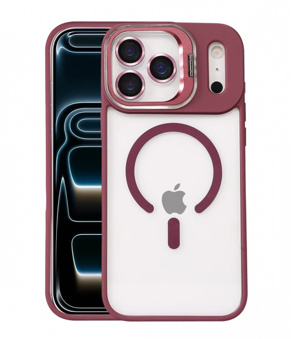 Joy Tekno Apple iPhone 17 Pro Max Remim Lensli Magsafe Standlı Kapak