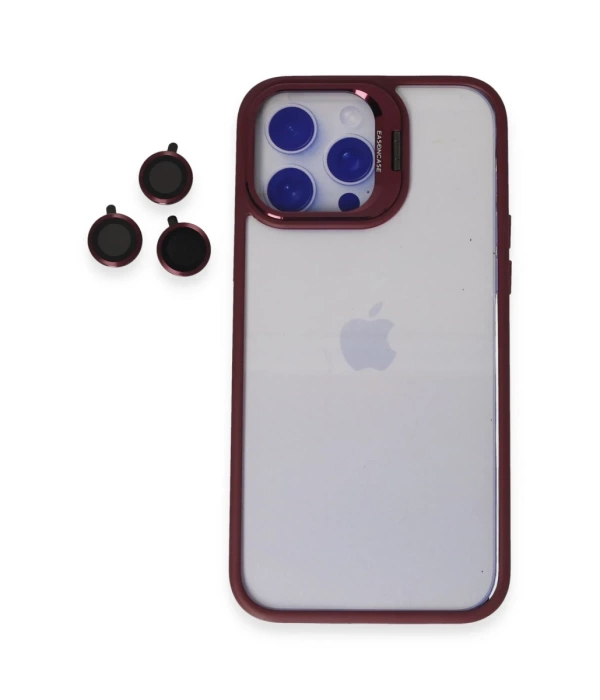 Joko iPhone 13 Pro Max Kılıf Roblox Lens Standlı Kapak - Bordo