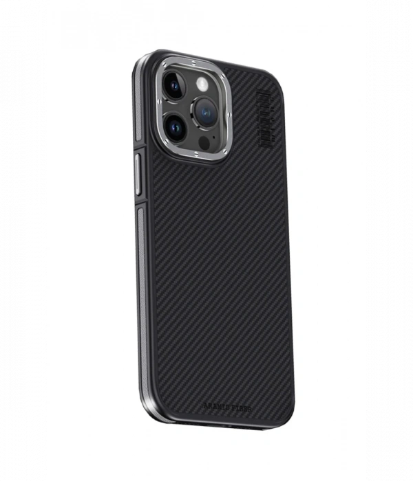 iPhone 15 Pro Max Kılıf Aramid 600D Kevlar Karbon Fiber Magsafe Kapak