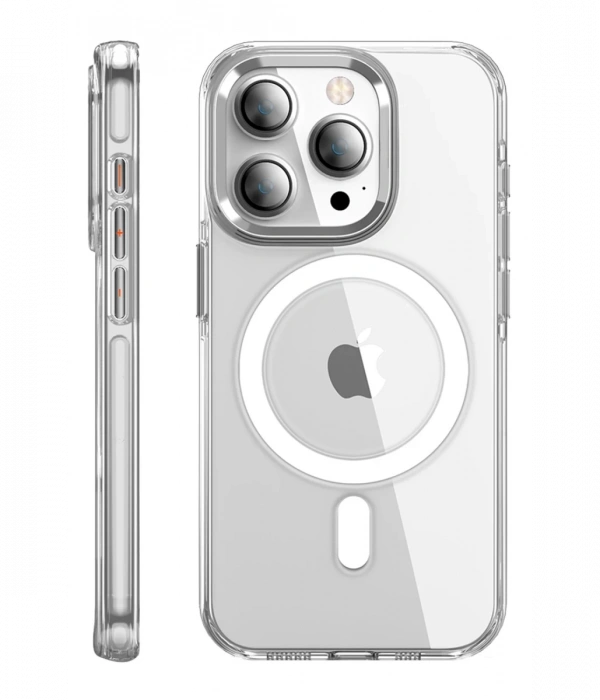iPhone 15 Pro Max Kılıf Crystal Magsafe Kapak - Şeffaf