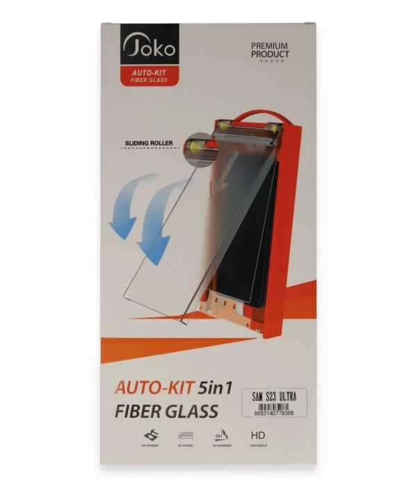 Joko Samsung Galaxy S23 Ultra AutoKit 5in1 Fiber Hayalet Cam Ekran Koruyucu
