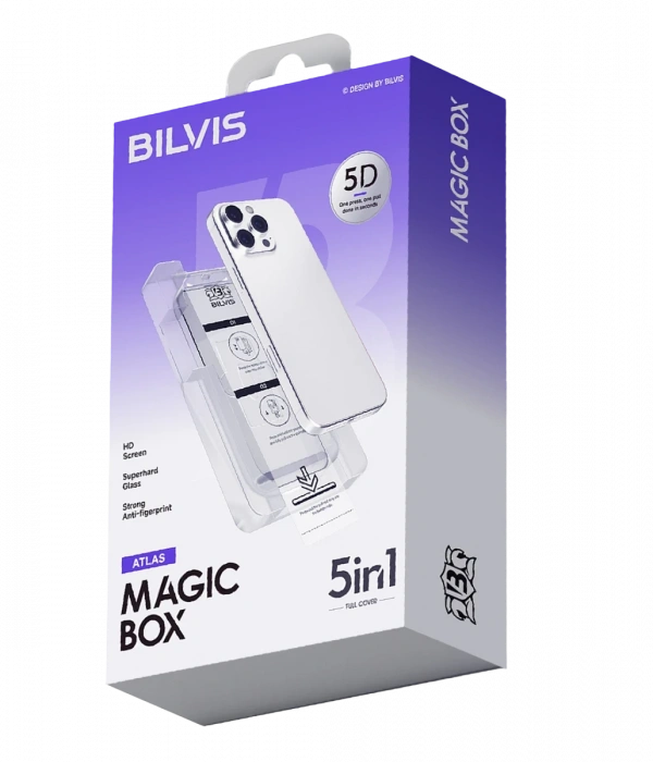 Joy Tekno Apple iPhone 13 Pro Max Bilvis 5in1 3D Magic Cam Ekran Koruyucu - Siyah