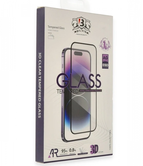 Joy Tekno Apple iPhone 17 Pro Max Bilvis 3D Cam Ekran Koruyucu - Siyah