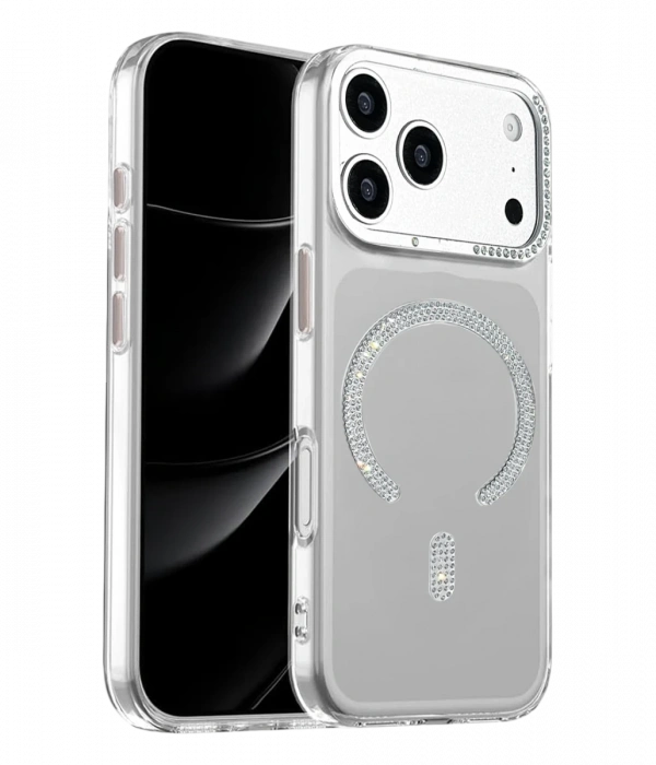 Joy Tekno Apple iPhone 17 Pro Max Tash Diamond Magsafe Kapak - Beyaz