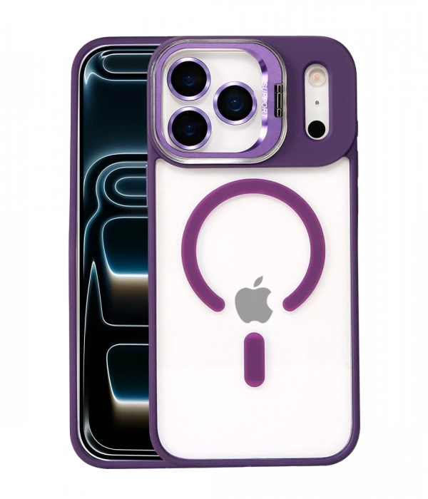 Joy Tekno Apple iPhone 17 Pro Remim Lensli Magsafe Standlı Kapak