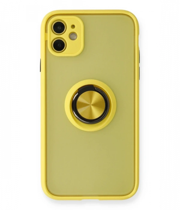 iPhone 11 Kılıf Montreal Yüzüklü Silikon Kapak