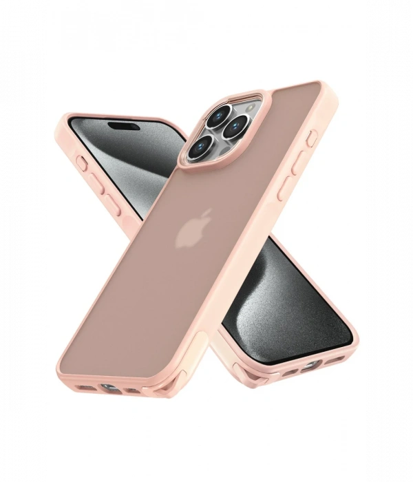 Joy Tekno iPhone 12 Pro Max Kılıf Elegant Kapak - Pudra