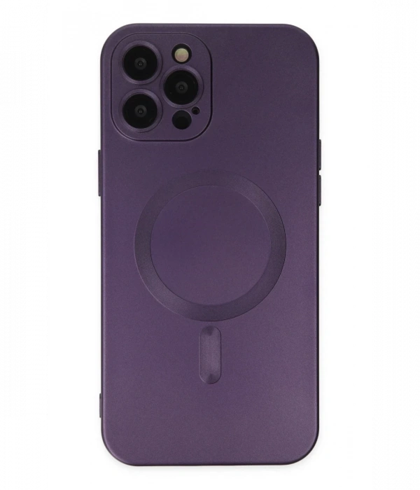 iPhone 12 Pro Max Kılıf Moshi Lens Magneticsafe Silikon - Mor
