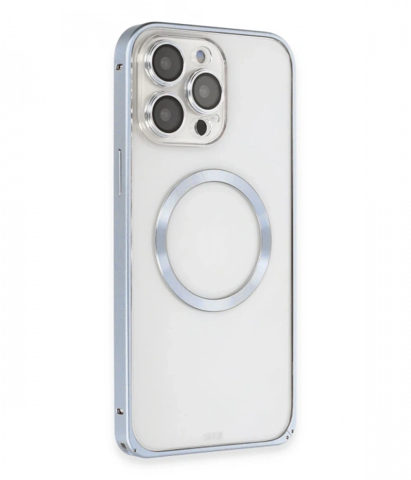 Joy Tekno iPhone 13 Pro Max Kılıf Metal Bumper Magneticsafe Kapak