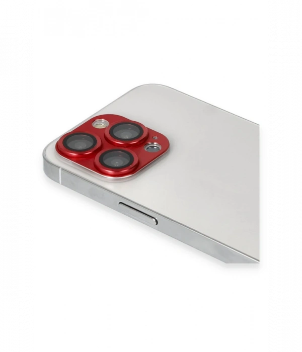 iPhone 13 Pro Max Pers Alüminyum Kamera Lens - Kırmızı