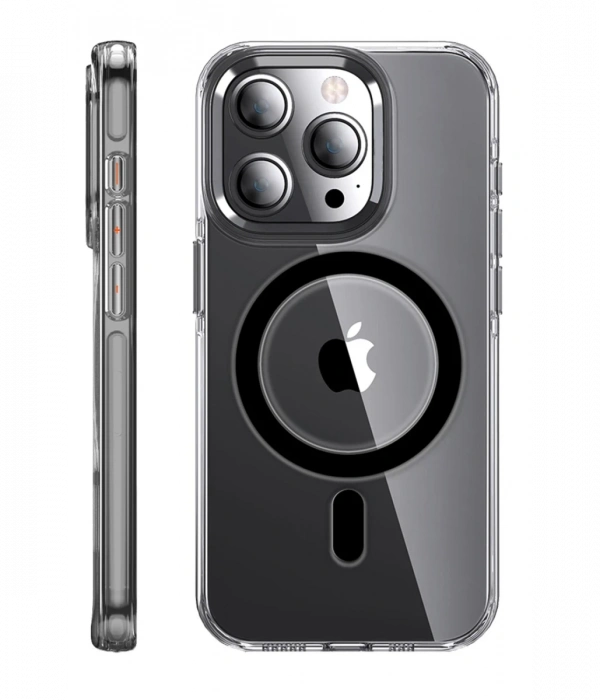 Joy Tekno iPhone 14 Pro Kılıf Crystal Magsafe Kapak - Siyah