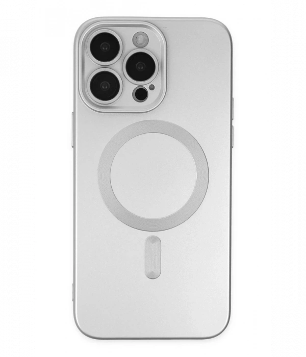 iPhone 14 Pro Kılıf Moshi Lens Magneticsafe Silikon - Gümüş