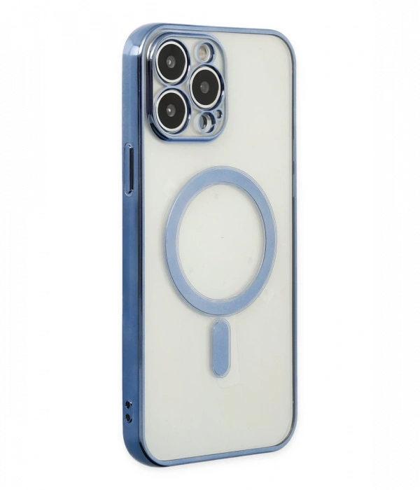 Joy Tekno iPhone 14 Pro Max Kılıf Magneticsafe Lazer Silikon - Sierra Blue
