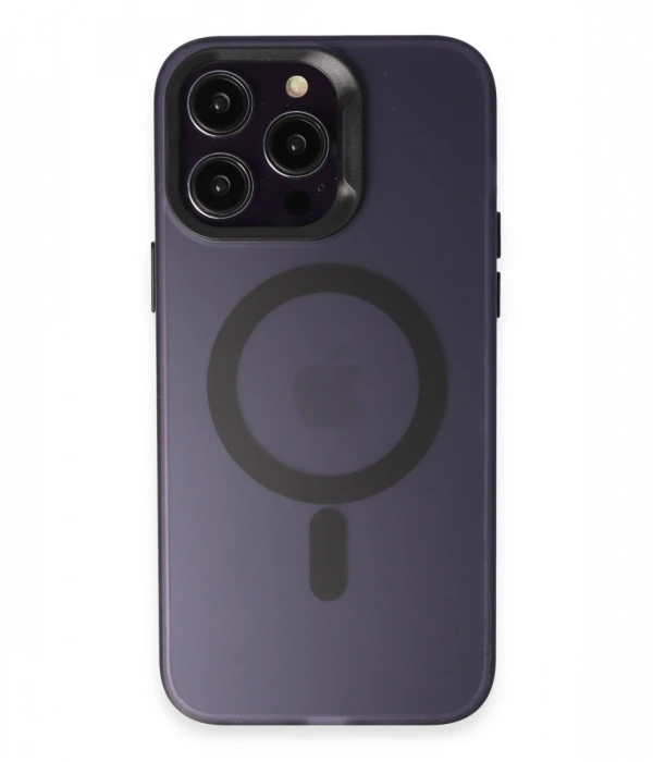 Joy Tekno iPhone 14 Pro Max Kılıf Mateks Magsafe Kapak - Derin Mor