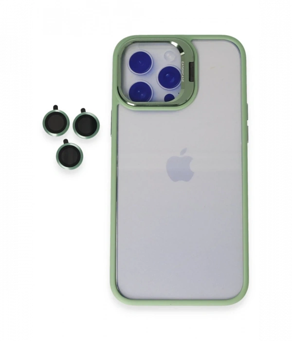 Joy Tekno iPhone 14 Pro Max Kılıf Roblox Lens Standlı Kapak - Yeşil