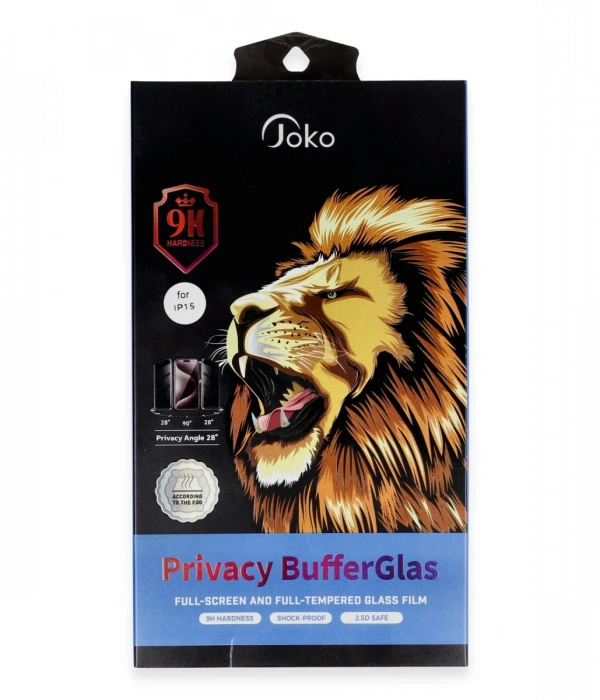 Joy Tekno iPhone 15 Buffer Hayalet Cam Ekran Koruyucu - Siyah