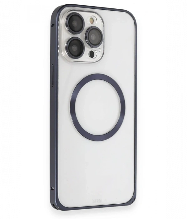 iPhone 15 Pro Kılıf Metal Bumper Magneticsafe Kapak
