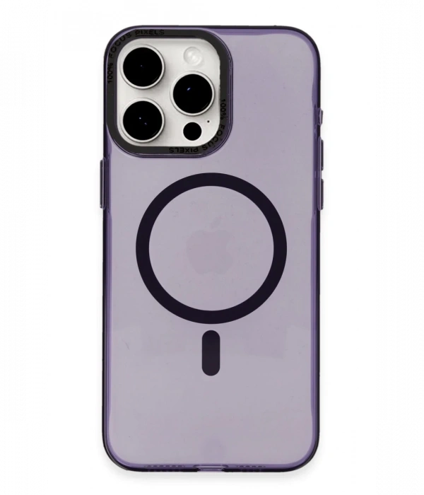 Joy Tekno iPhone 15 Pro Max Kılıf Anka PC Magneticsafe Sert Metal Kapak