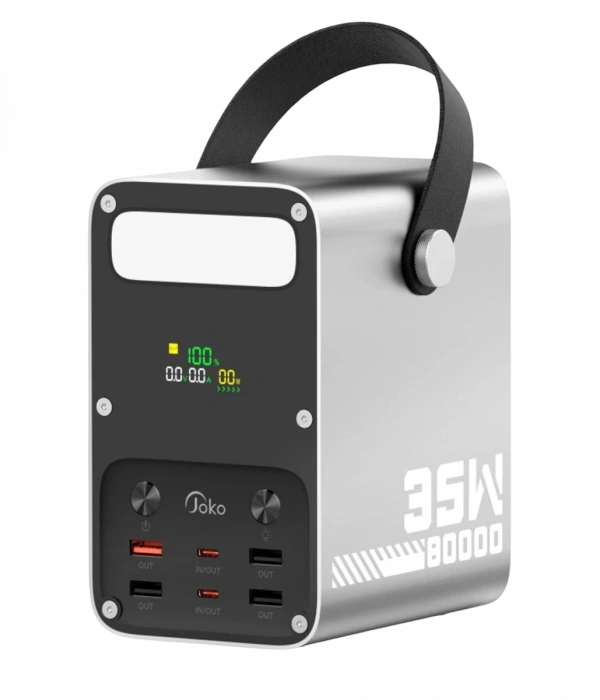 Joy Tekno J52 80.000 mAh Dijital Şarj Göstergeli Led Işıklı 35W PD Powerbank - Gümüş